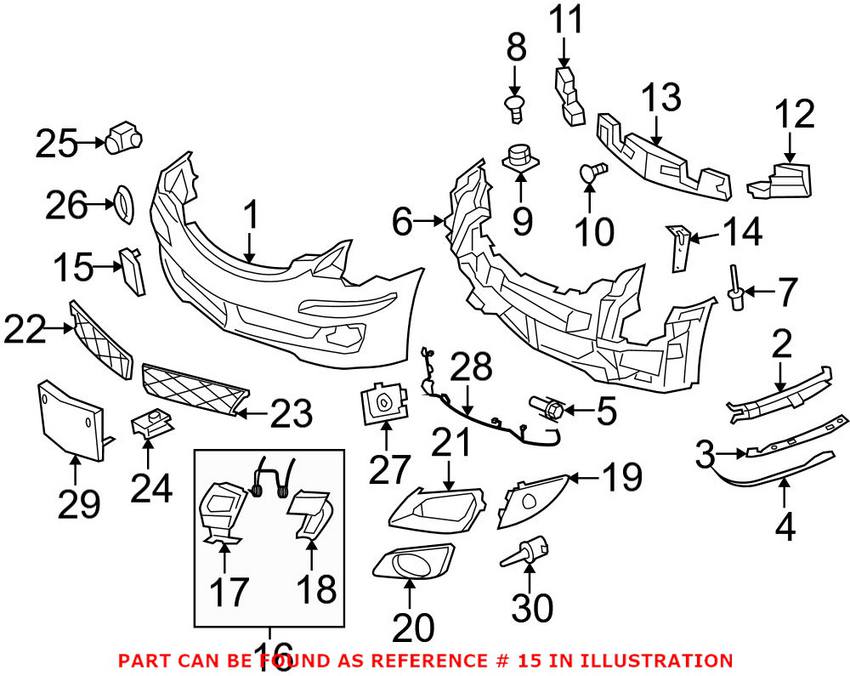 Mercedes Tow Hook Cover - Front (Un-painted) 25188500239999