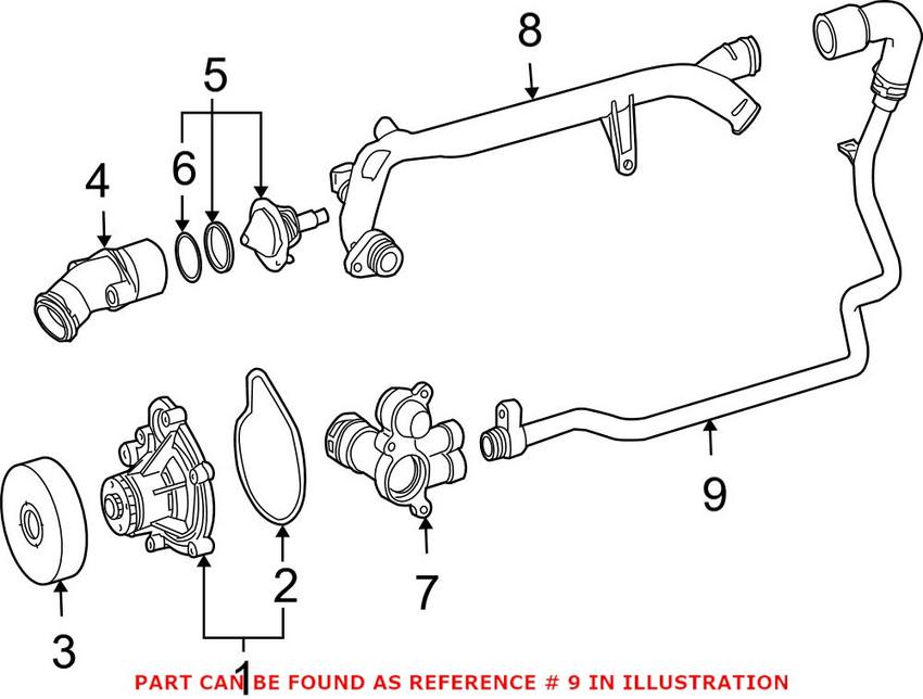 Mercedes Engine Coolant Pipe 2712001552 - Genuine Mercedes