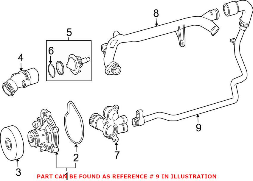 Mercedes Engine Coolant Hose 2712030602