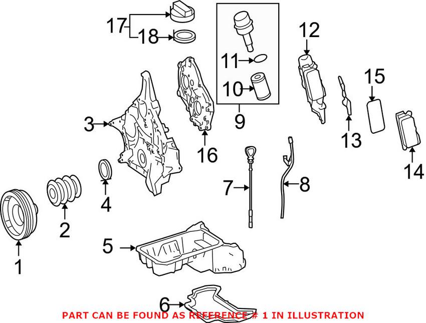 Mercedes Engine Crankshaft Pulley 2720300803