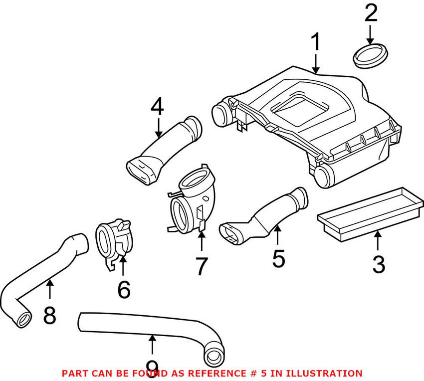 Mercedes Air Intake Hose - Driver Side 2720903582