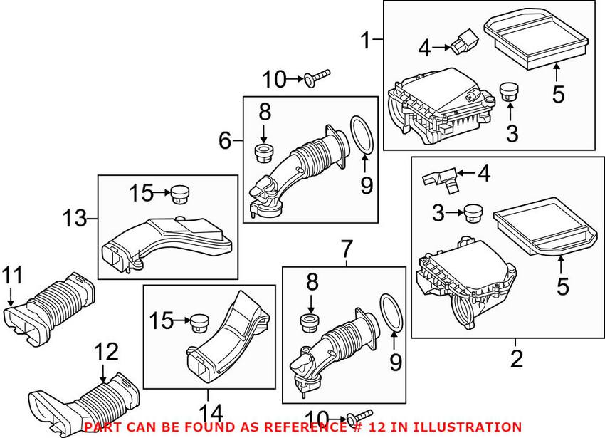 Engine Air Intake Hose - Driver Left