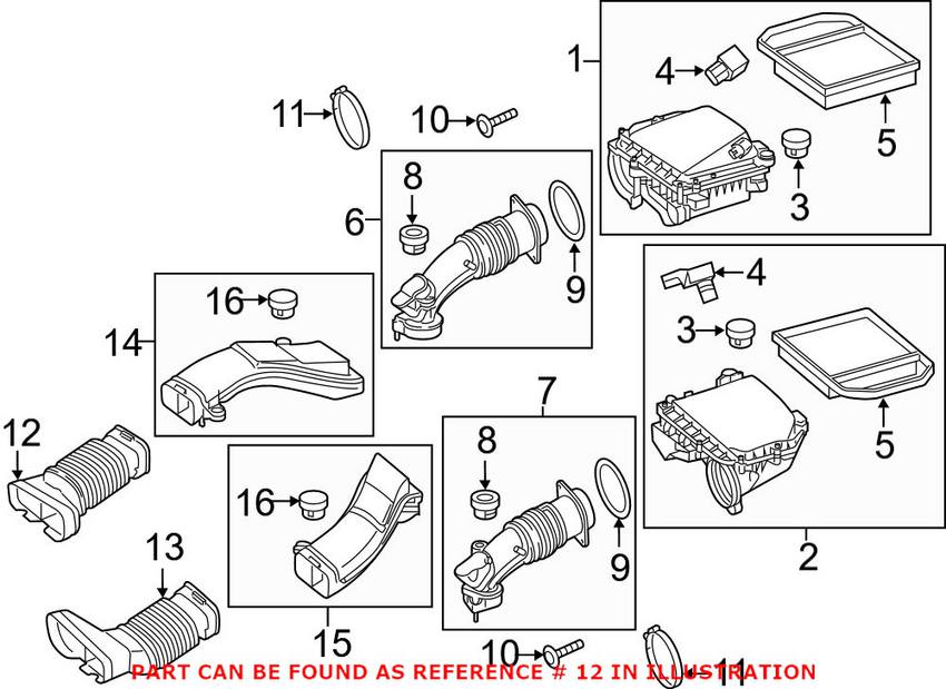 Engine Air Intake Hose - Passenger Right