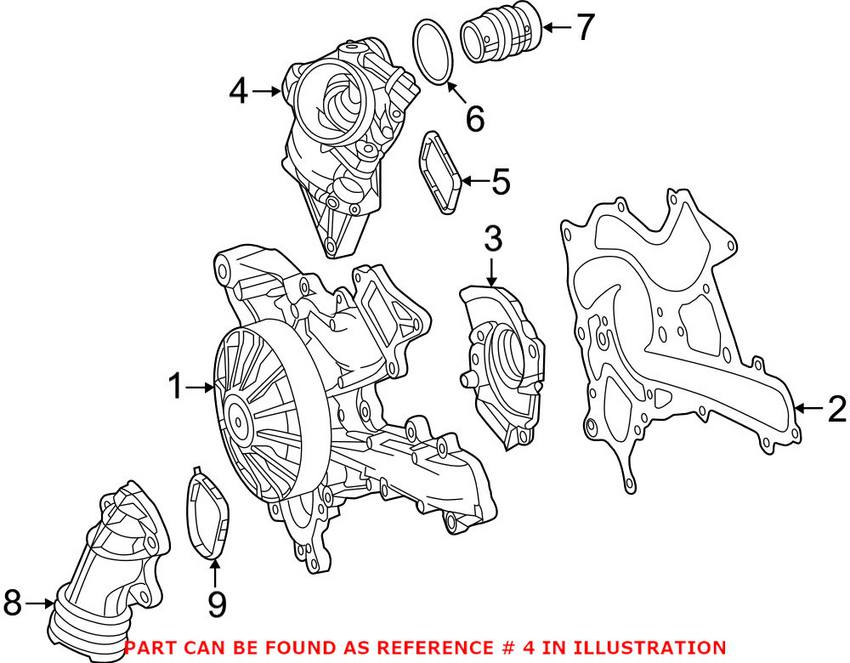 Mercedes Engine Coolant Thermostat (100C) 2762000315