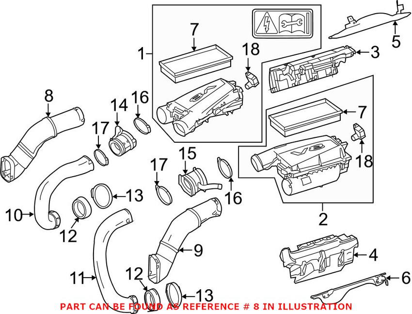 Mercedes Air Intake Duct - Passenger Side 2780902082