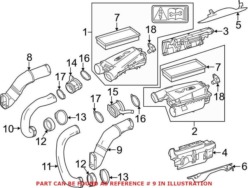 Mercedes Air Intake Hose - Driver Side 2780902582