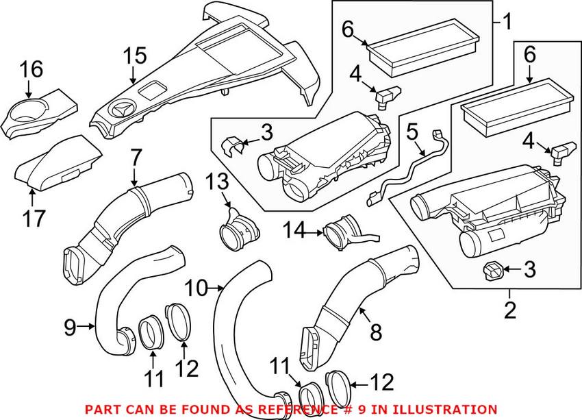 Engine Air Intake Hose – Passenger Right Genuine Mercedes-Benz