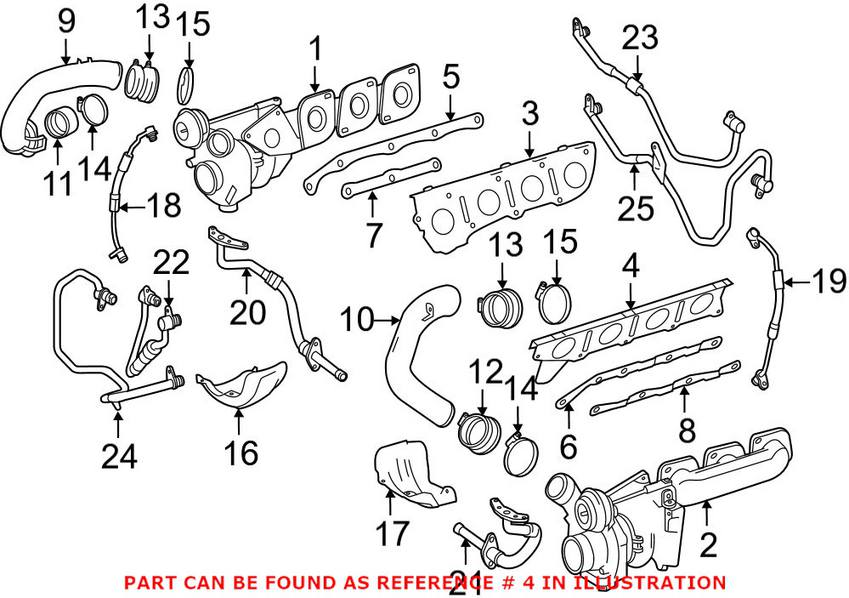 Mercedes Turbocharger Gasket 2781420580