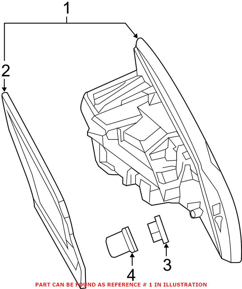 Mercedes Tail Light Assembly - Driver Side Inner 2929064300