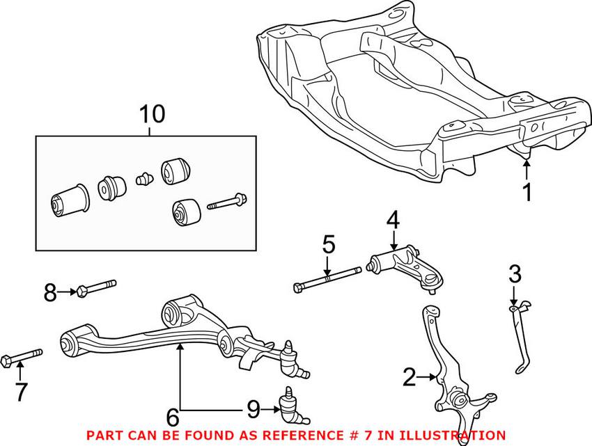 Mercedes Control Arm Bolt - Front Lower 308765014012