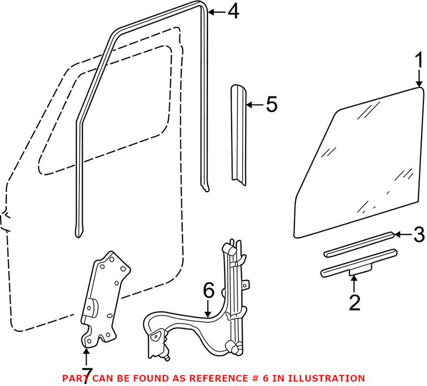 Mercedes Window Regulator - Front Driver Side (w/ Motor) 4637201346