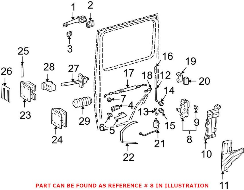 Mercedes Door Lock Mechanism - Rear Driver Side 4637300935