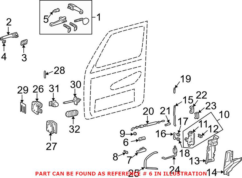 Mercedes Interior Door Handle - Passenger Side Rear 46376002617101