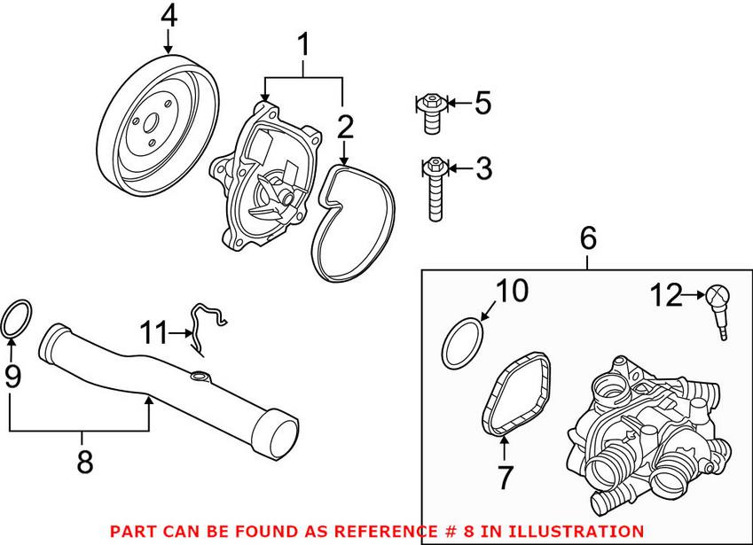 Mini Engine Coolant Pipe (Water Pump To Thermostat) 11537589713