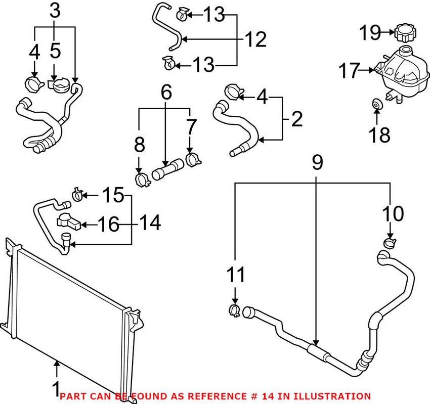 Mini Expansion Tank Hose - Lower 17122754573