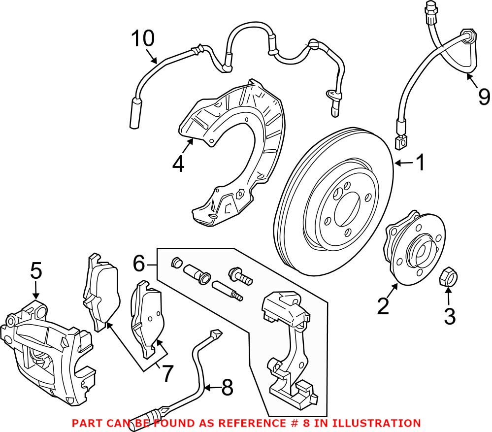 Mini Disc Brake Pad Wear Sensor - Front 34356778175