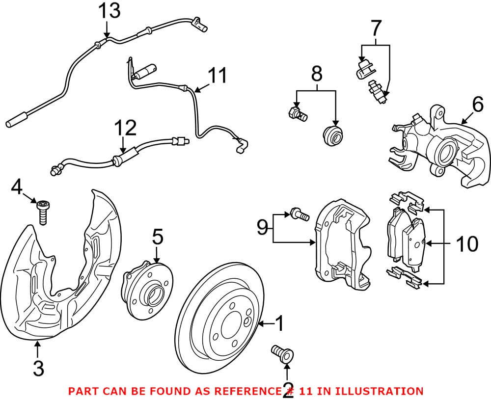 Mini Disc Brake Pad Wear Sensor - Rear 34356789330