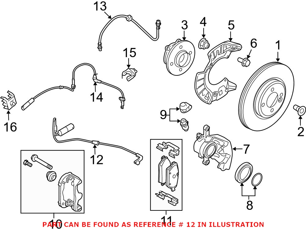 Mini Disc Brake Pad Wear Sensor - Front 34356792572