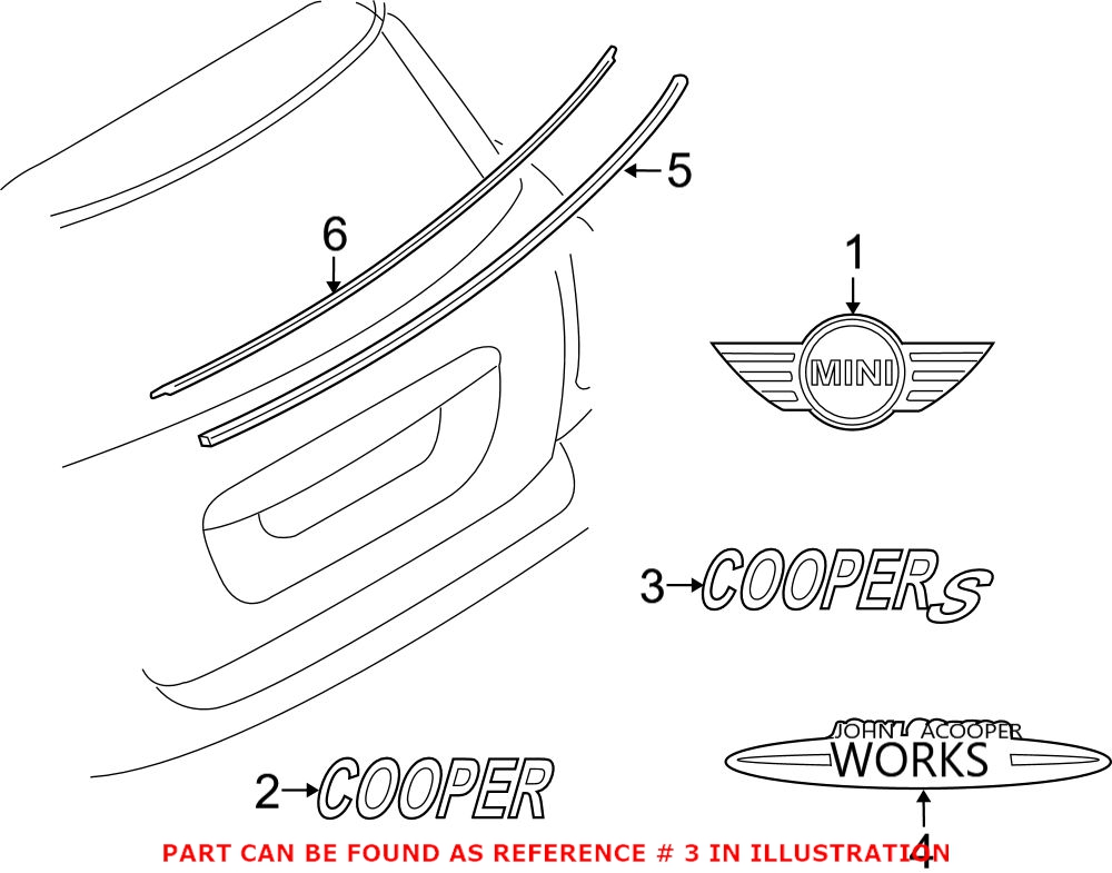 Mini Emblem - Hatch/Split Door (COOPER S) 51142755618