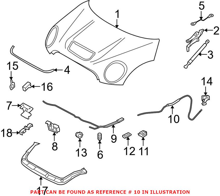 Mini Hood Release Cable 51237148865