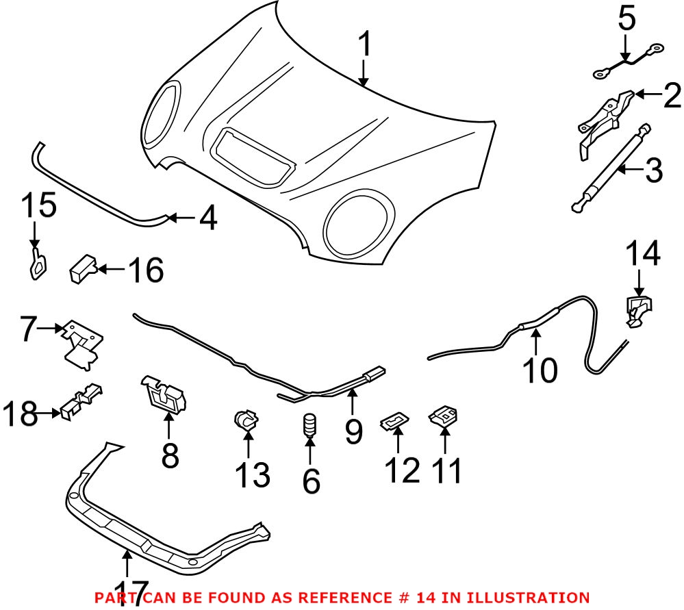 Mini Hood Release Handle 51237149591