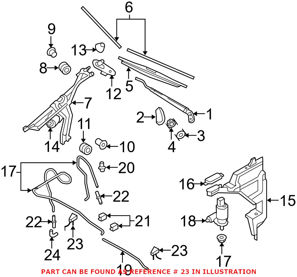 Mini Windshield Washer Nozzle 61667146378