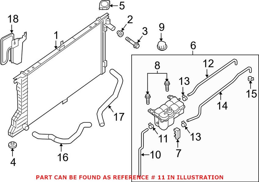 Engine Coolant Reservoir Hose Clamp Genuine Nissan 1643956S0A