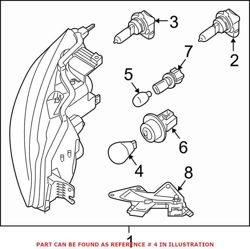 Side Marker Light Bulb Genuine Nissan 262619B90A