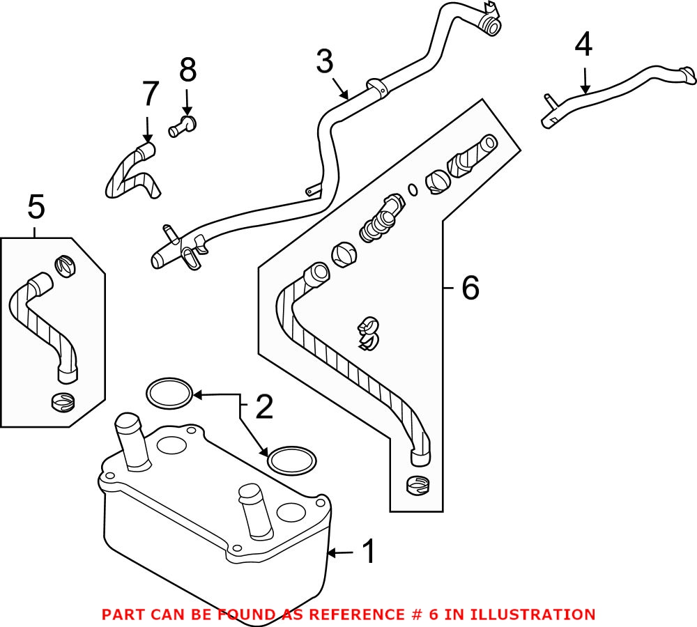 Engine Coolant Hose Return (Alternator) Genuine Porsche 94810605001