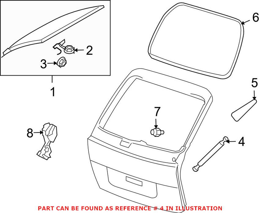 Porsche Glass Lid Lift Support 95551252800