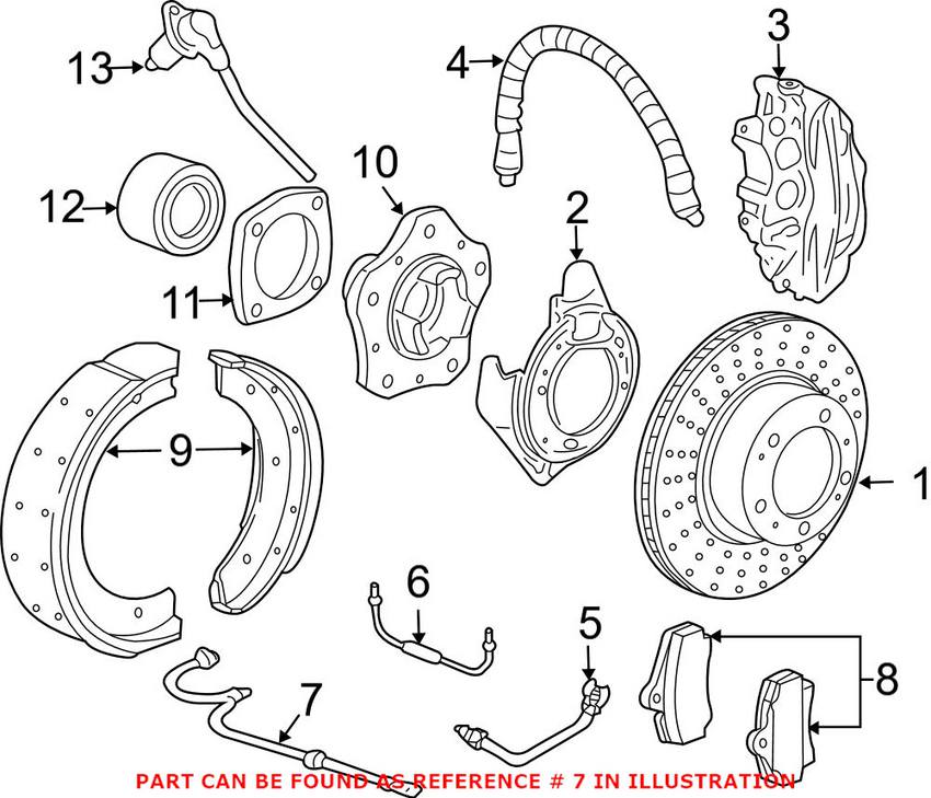 Porsche Disc Brake Pad Wear Sensor - Rear 98661236500