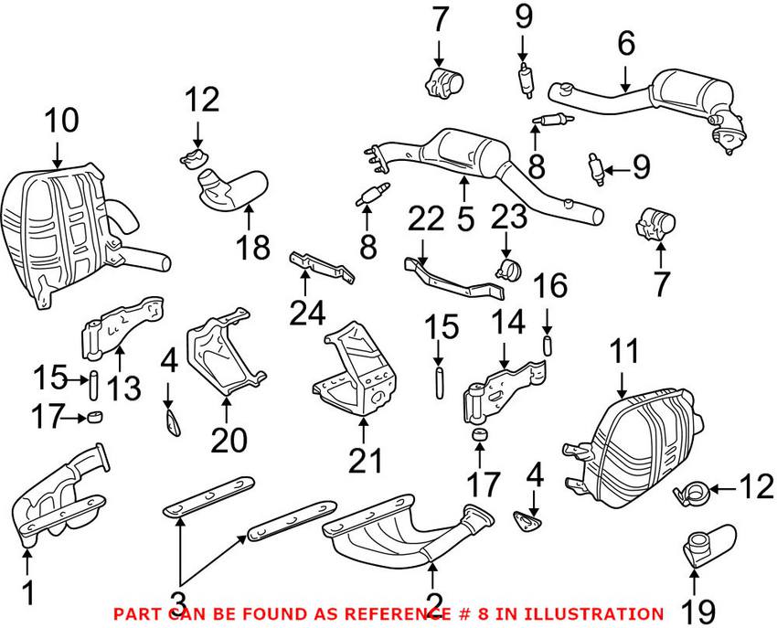 Porsche Oxygen Sensor - Rear 99360611801