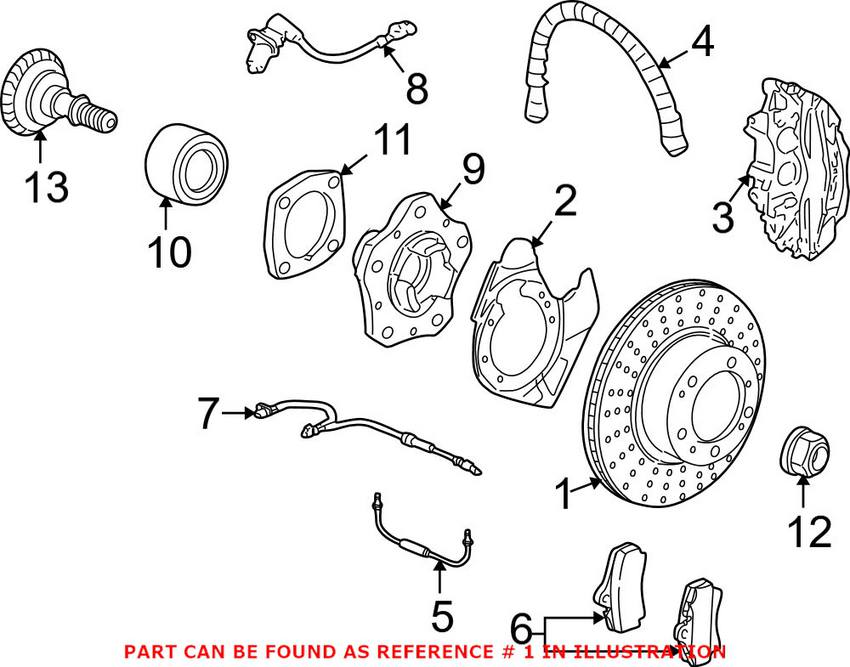 Porsche Disc Brake Rotor - Front Driver Side (318mm) (Cross-Drilled)