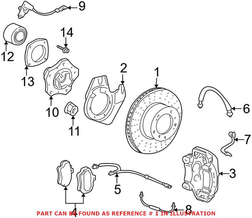 Porsche Disc Brake Rotor - Front Passenger Side (318mm) (Cross-Drilled)