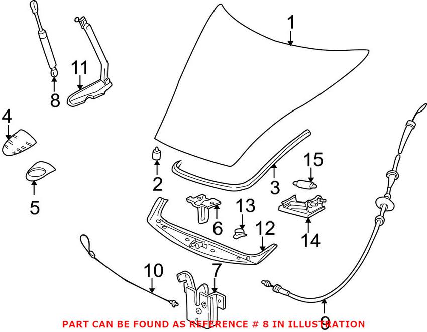 Porsche Hood Lift Support 99651155101