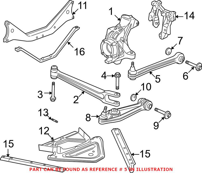 Porsche Control Arm - Rear Lower Rearward 99733104504