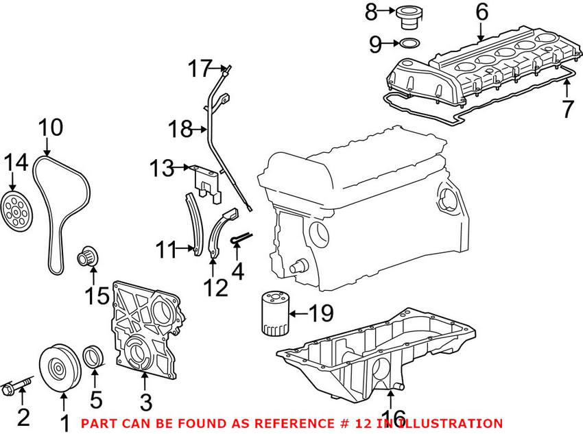 SAAB Timing Chain Guide - Passenger Side Outer 12575159