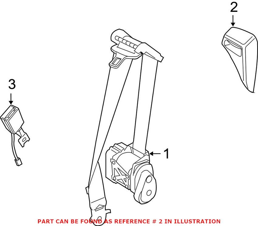 Seat Belt Grommet Front Driver Side (Gray) Genuine Saab 12797323