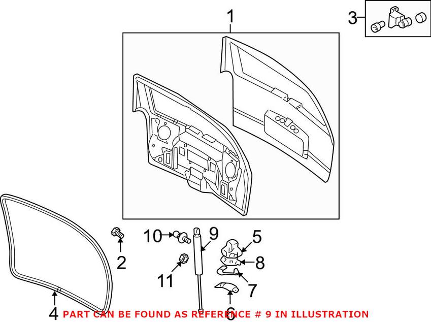 SAAB Hatch Lift Support - Rear Driver Side 15120902