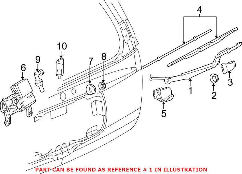 Windshield Wiper Arm - Rear