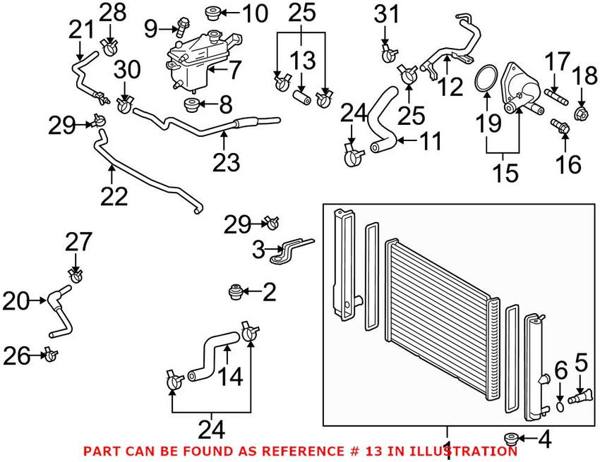 Radiator Coolant Hose - Upper (Engine Cooling  Pipe to Cylinder Head)