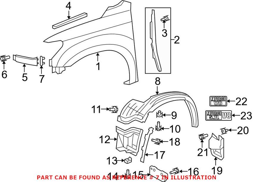 Fender Extension Panel Clip Genuine Toyota 539350C010
