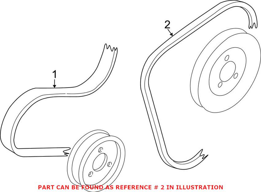 VW Accessory Drive Belt (5K 1300) (Alternator) (Water Pump) 021145933P