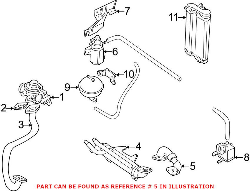 VW EGR Cooler Pipe - Lower 038131521E