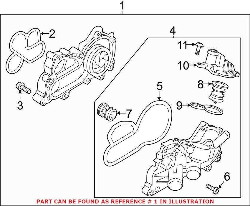 VW Engine Water Pump 04E121600AD