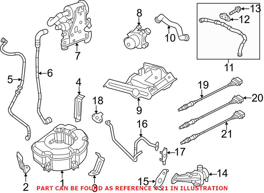 VW Oxygen Sensor - Center In Catalytic Converter 06A906262CK