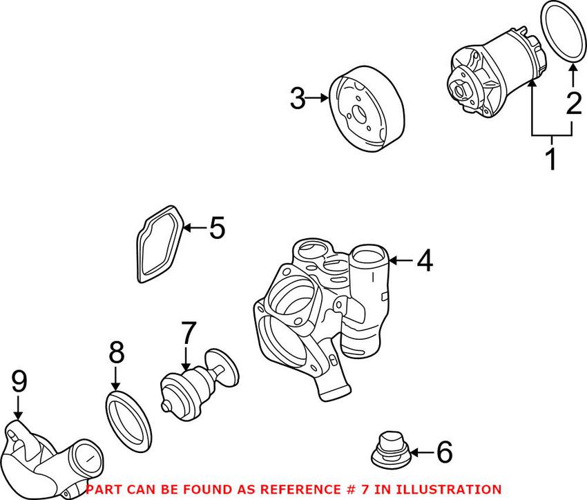 VW Engine Coolant Thermostat (80C) 075121113D