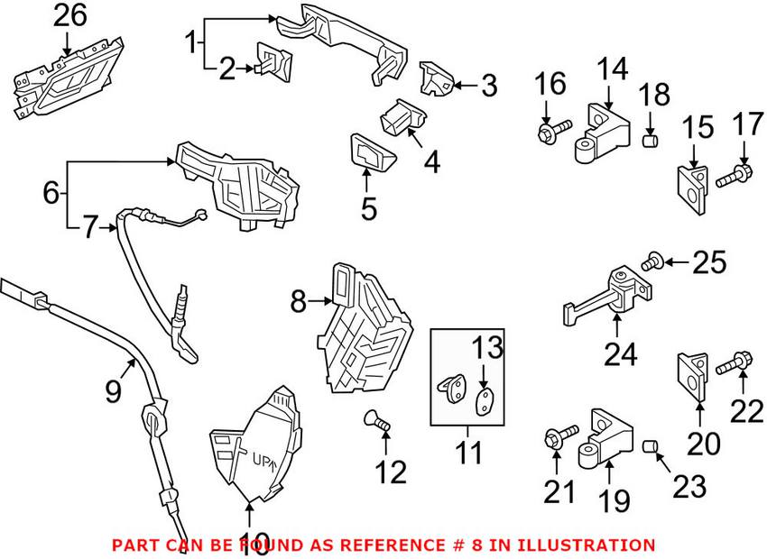 VW Door Latch Assembly - Rear Driver Side