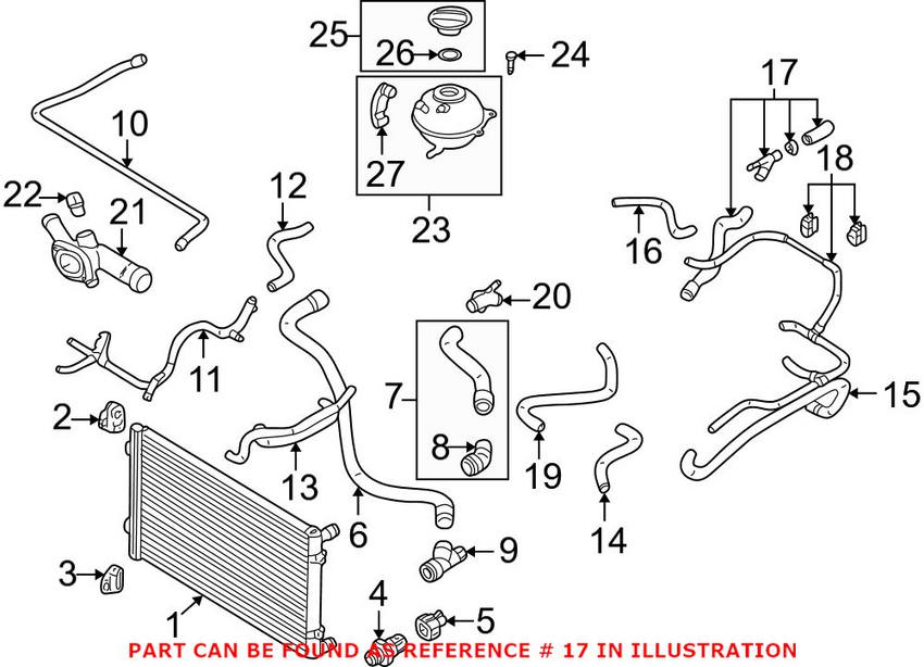 Engine Coolant Hose - Flange To Cooling Pipe