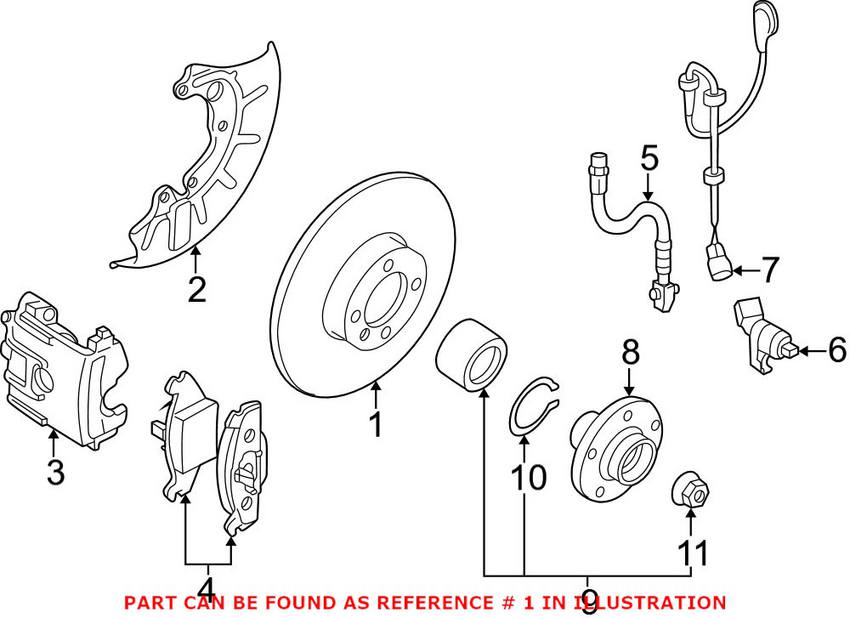 VW Disc Brake Rotor - Front (280mm)